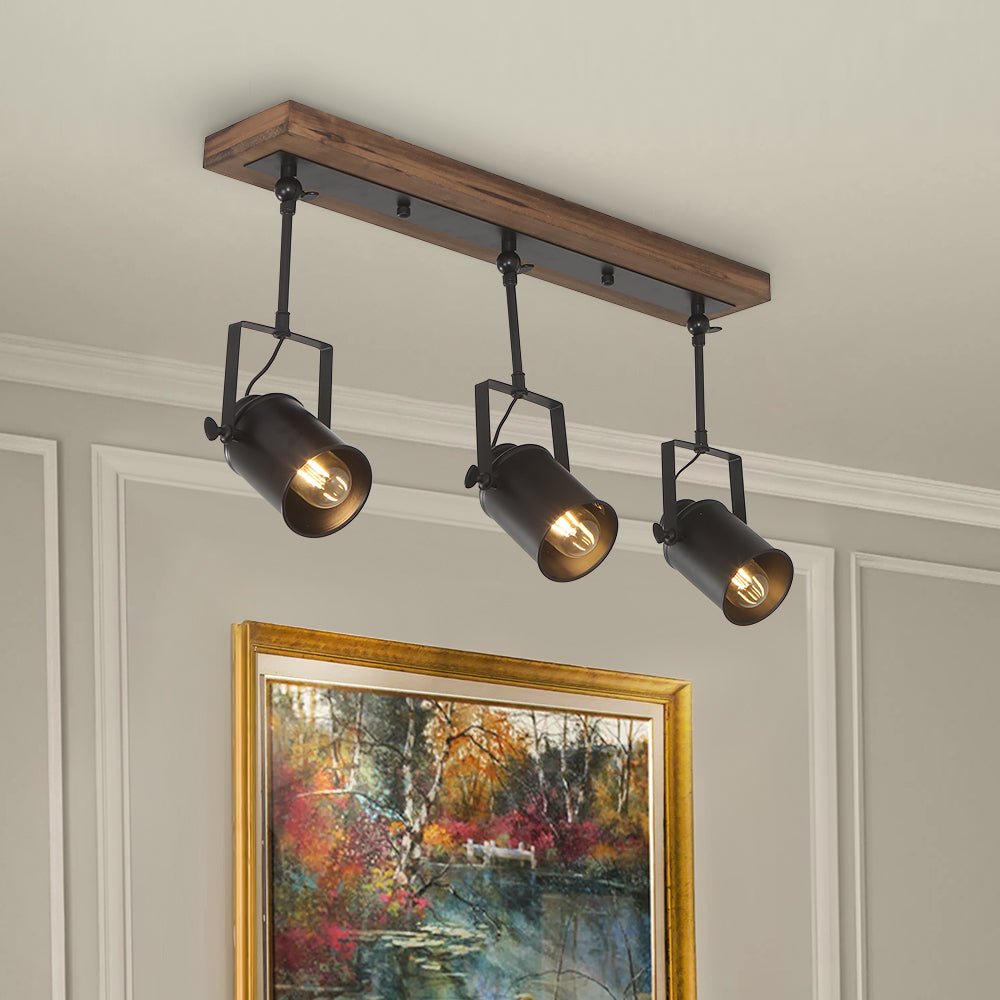 Industrial 3-Light Semi Flush Track Light | LightFixturesUSA, 3-Light ...