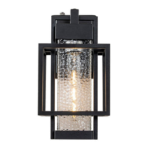 LightFixturesUSA-IP23 Black Water-Proof 1-Light Square Cage Outdoor Wall Sconce-Wall Sconce-1 Light-Matte Black