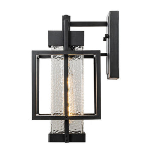 LightFixturesUSA-IP23 Black Water-Proof 1-Light Square Cage Outdoor Wall Sconce-Wall Sconce-1 Light-Matte Black