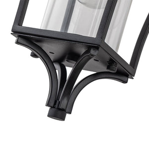 LightFixturesUSA-IP44 Black Water-Proof 1-Light Lantern Outdoor Wall Sconce-Wall Sconce-1 Light-Matte Black