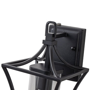 LightFixturesUSA-IP44 Black Water-Proof 1-Light Lantern Outdoor Wall Sconce-Wall Sconce-1 Light-Matte Black