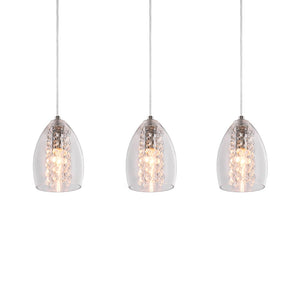 LightFixturesUSA-Kitchen Glass Bell Pendant Light-Pendant Light-3-Lt-