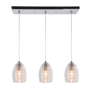 LightFixturesUSA-Kitchen Glass Bell Pendant Light-Pendant Light-3-Lt-