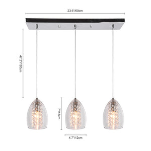 LightFixturesUSA-Kitchen Glass Bell Pendant Light-Pendant Light-3-Lt-