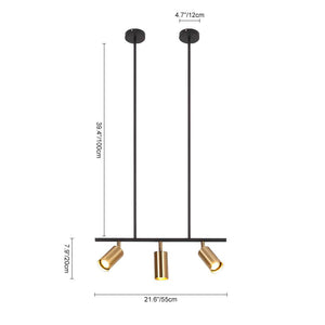 LightFixturesUSA-Kitchen Island Linear Pendant Track Lighting-Chandelier-Gold-3-Lt