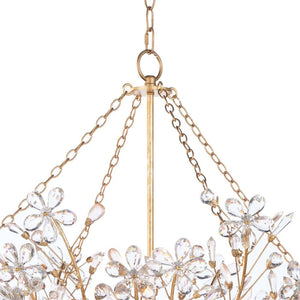 LightFixturesUSA-Luxe Gold Leaf Crystal Blossom Floral Basket Chandelier-Chandelier-Gold Leaf-