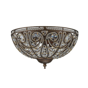 LightFixturesUSA-Luxe Moroccan Antique Bronze Crystal Ceiling Light-Ceiling Light-Bronze-
