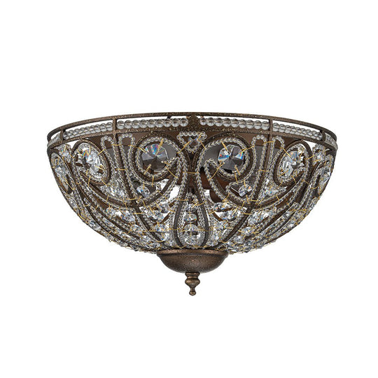 Luxe Moroccan Antique Bronze Crystal Ceiling Light | LightFixturesUSA