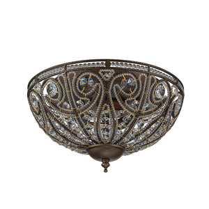 LightFixturesUSA-Luxe Moroccan Antique Bronze Crystal Ceiling Light-Ceiling Light-Bronze-