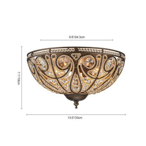 LightFixturesUSA-Luxe Moroccan Antique Bronze Crystal Ceiling Light-Ceiling Light-Bronze-