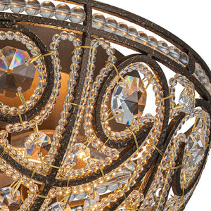 LightFixturesUSA-Luxe Moroccan Antique Bronze Crystal Ceiling Light-Ceiling Light-Bronze-