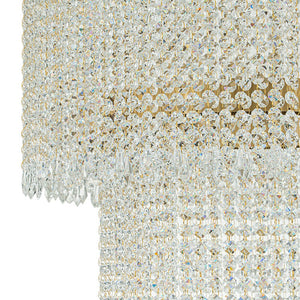 LightFixturesUSA-Luxury 2-Tier LED Cascade Crystal Round Chandelier-Chandelier-Brass (Pre-Order)-