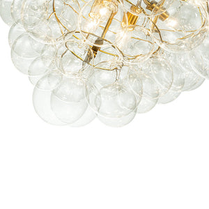 LightFixturesUSA-Luxury Brass Cluster Clear Glass Globe Bubble Chandelier-Chandelier-Brass (Pre-Order)-