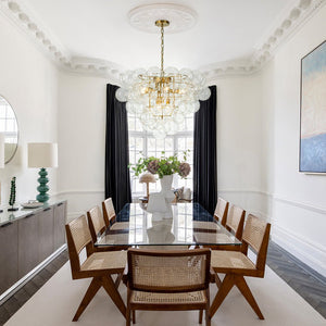 LightFixturesUSA-Luxury Brass Cluster Clear Glass Globe Bubble Chandelier-Chandelier-Brass (Pre-Order)-