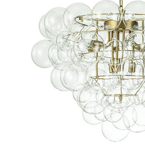 LightFixturesUSA-Luxury Brass Cluster Clear Glass Globe Bubble Chandelier-Chandelier-Brass (Pre-Order)-