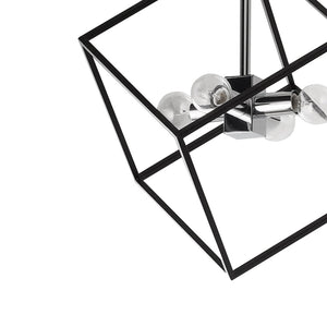 LightFixturesUSA-Metal Open Cube Pendant Light-Pendant Light--