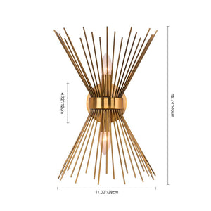 LightFixturesUSA-Mid Century 2-Light Sunburst Wall Sconce-Wall Sconce-Nickel-