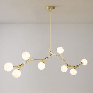 LightFixturesUSA-Mid-century Linear Island Branching Bubble Chandelier-Chandelier-Black-