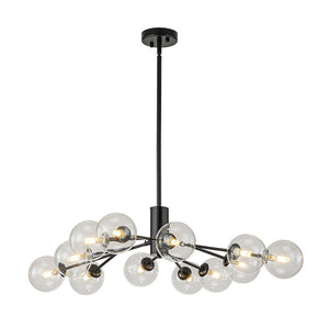 LightFixturesUSA-Mid Century Sputnik Glass Globe Bubble Branch Chandelier-Chandelier-Black-12-Lt
