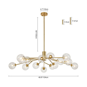 LightFixturesUSA-Mid Century Sputnik Glass Globe Bubble Branch Chandelier-Chandelier-Black-18-Lt