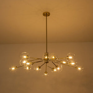 LightFixturesUSA-Mid Century Sputnik Glass Globe Bubble Branch Chandelier-Chandelier-Black-18-Lt