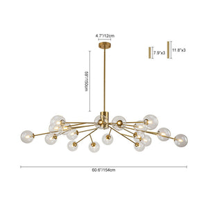 LightFixturesUSA-Mid Century Sputnik Glass Globe Bubble Branch Chandelier-Chandelier-Black-18-Lt