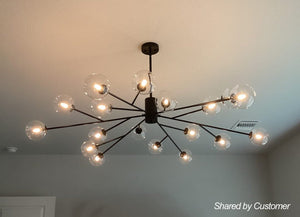 LightFixturesUSA-Mid Century Sputnik Glass Globe Bubble Branch Chandelier-Chandelier-Gold-12-Lt