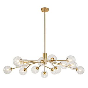 LightFixturesUSA-Mid Century Sputnik Glass Globe Bubble Branch Chandelier-Chandelier-Gold-12-Lt