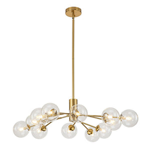 LightFixturesUSA-Mid Century Sputnik Glass Globe Bubble Branch Chandelier-Chandelier-Gold-12-Lt