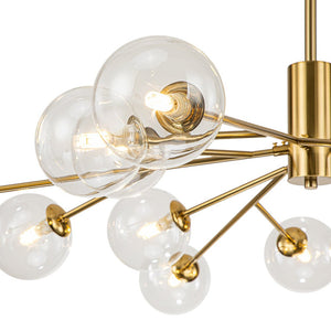 LightFixturesUSA-Mid Century Sputnik Glass Globe Bubble Branch Chandelier-Chandelier-Gold-18-Lt
