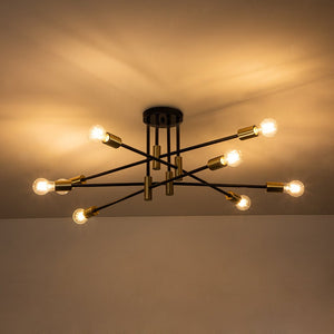 LightFixturesUSA-Mid-century Sputnik Semi Flush Ceiling Light-Ceiling Light-6-Lt-