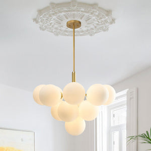 LightFixturesUSA-Milky Glass Cluster Bubble Chandelier-Chandelier-13-Lt-