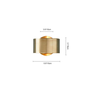 LightFixturesUSA-Minimalist 1-Light Brass Drum Wall Light-Wall Sconce--