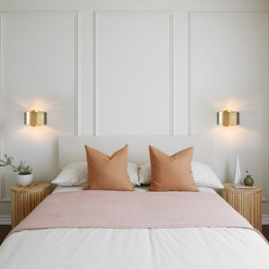 LightFixturesUSA-Minimalist 1-Light Brass Drum Wall Light-Wall Sconce--