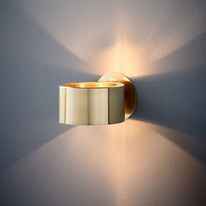 LightFixturesUSA-Minimalist 1-Light Brass Drum Wall Light-Wall Sconce--