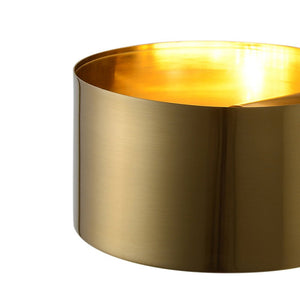 LightFixturesUSA-Minimalist 1-Light Brass Drum Wall Light-Wall Sconce--