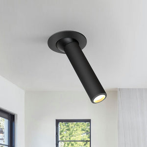 LightFixturesUSA-Minimalist Cylinder LED Track Light-Ceiling Light-Black-