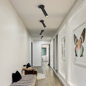 LightFixturesUSA-Minimalist Cylinder LED Track Light-Ceiling Light-Black-