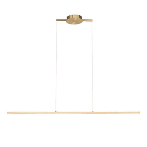 LightFixturesUSA-Minimalist Tube LED Linear Pendant-Chandelier-Brass-