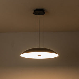 LightFixturesUSA-Minimalist Wide Flat Dome Dimmable LED Pendant Light-Chandelier-White (Pre-Order)-