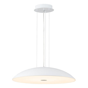 LightFixturesUSA-Minimalist Wide Flat Dome Dimmable LED Pendant Light-Chandelier-White (Pre-Order)-