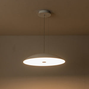LightFixturesUSA-Minimalist Wide Flat Dome Dimmable LED Pendant Light-Chandelier-White (Pre-Order)-