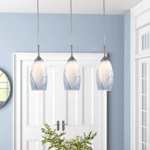 LightFixturesUSA-Modern 1-Light Glass Mica Kitchen Pendant Light-Pendant Light-Blue-1-Lt