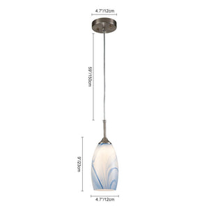 LightFixturesUSA-Modern 1-Light Glass Mica Kitchen Pendant Light-Pendant Light-Grey-1-Lt