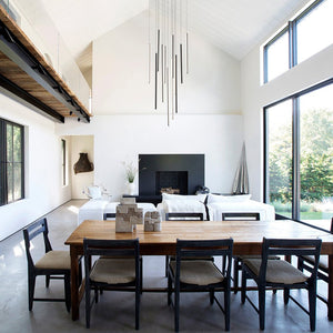 LightFixturesUSA-Modern 12-Light Black Cluster Tube LED Pendant Light-Chandelier-Black-