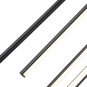 LightFixturesUSA-Modern 12-Light Black Cluster Tube LED Pendant Light-Chandelier-Black-