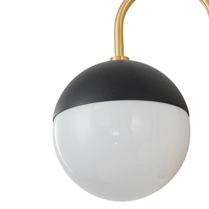 LightFixturesUSA-Modern 2-Light Double Goose Arm Globe Wall Sconce-Wall Sconce-Nickel-