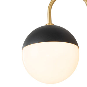 LightFixturesUSA-Modern 2-Light Double Goose Arm Globe Wall Sconce-Wall Sconce-Nickel-