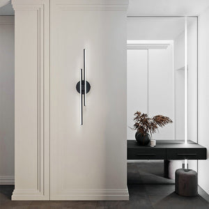 LightFixturesUSA-Modern 2-Light Linear LED Wall Sconce-Wall Sconce-Black-23.6 in