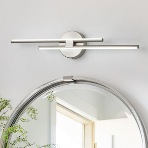LightFixturesUSA-Modern 2-Light Linear LED Wall Sconce-Wall Sconce-Nickel-23.6 in